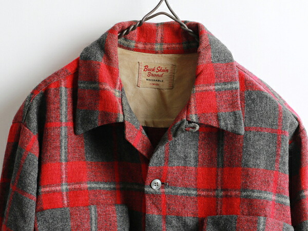 楽天市場】50's ビンテージ ☆ Buck Skein チェック 長袖 ウール