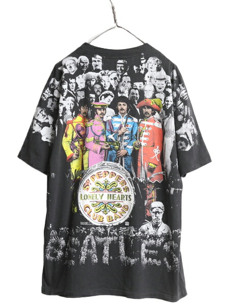 楽天市場】90s USA製 ☆ ビートルズ オールオーバー プリント Tシャツ
