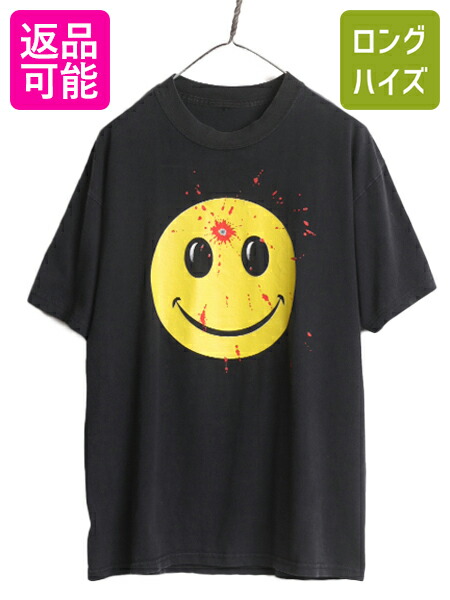 楽天市場】00s ☆ ぶち抜き スマイル イラスト プリント Tシャツ