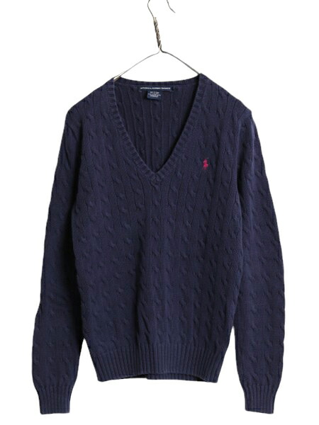 楽天市場】ラルフローレン Vネック コットン ケーブル ニット セーター