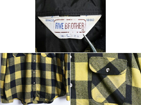 楽天市場】70's 80's USA製 □ ファイブ ブラザー チェック 長袖