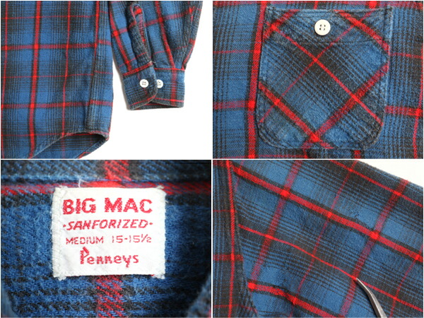 楽天市場】60's ビンテージ ☆ BIG MAC オンブレ チェック 長袖 ヘビー