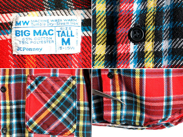 楽天市場】70s ビンテージ □ BIG MAC チェック 長袖 ヘビー