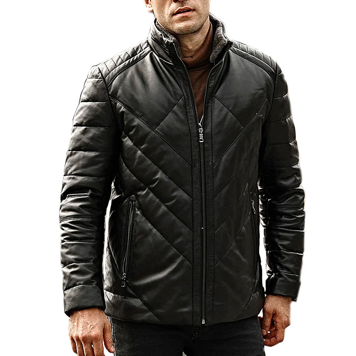 楽天市場】全10サイズ! [Men's Removable Sheep Fur Collar Lambskin