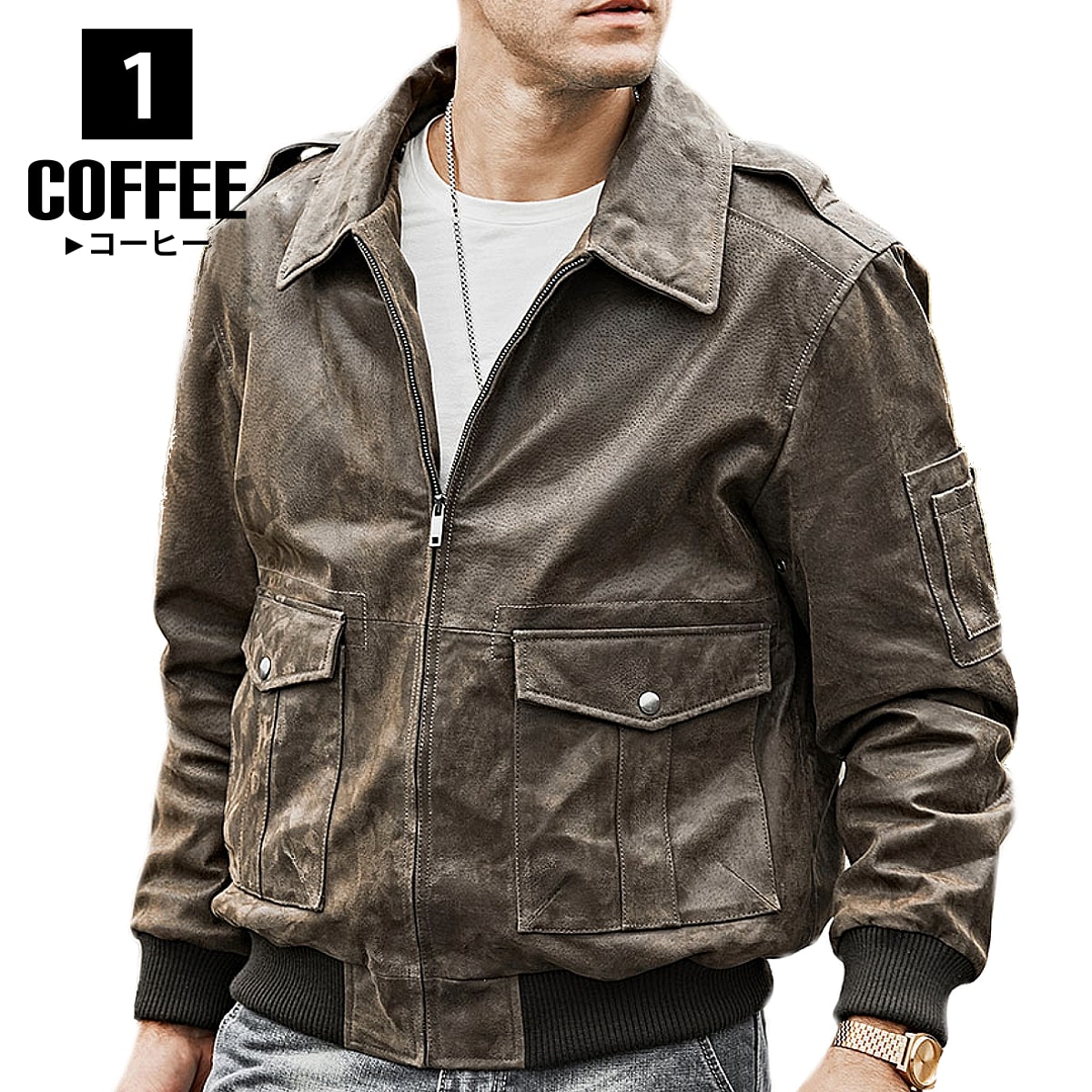 A/W BONMERLEN ボンマーレン レザージャケット 4L ブラウン A/W