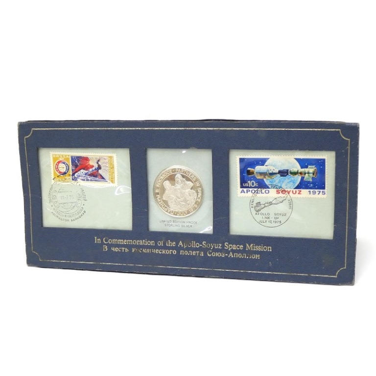 楽天市場】アポロソユーズ特別記念セット 純銀プルーフメダル