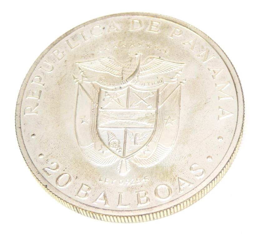 楽天市場】パナマ共和国 20バルボア銀貨 1974年 【中古】(65978