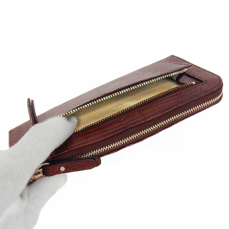 楽天市場】〓天然皮革〓長財布◇リザードスキン◇トカゲ革 チョコ茶 L