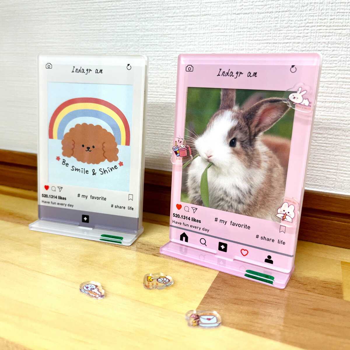 楽天市場】アクリルフォトスタンド 2個セット アクリルパーツ付き