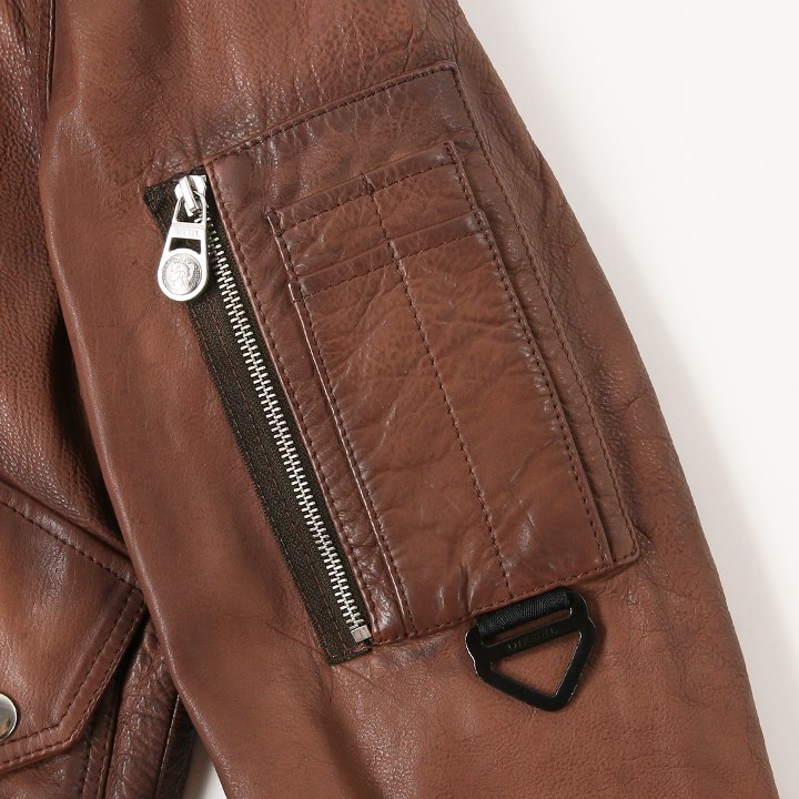 楽天市場】□DIESEL ディーゼル メンズ□ボア襟着脱式 牛革 羊革 本革