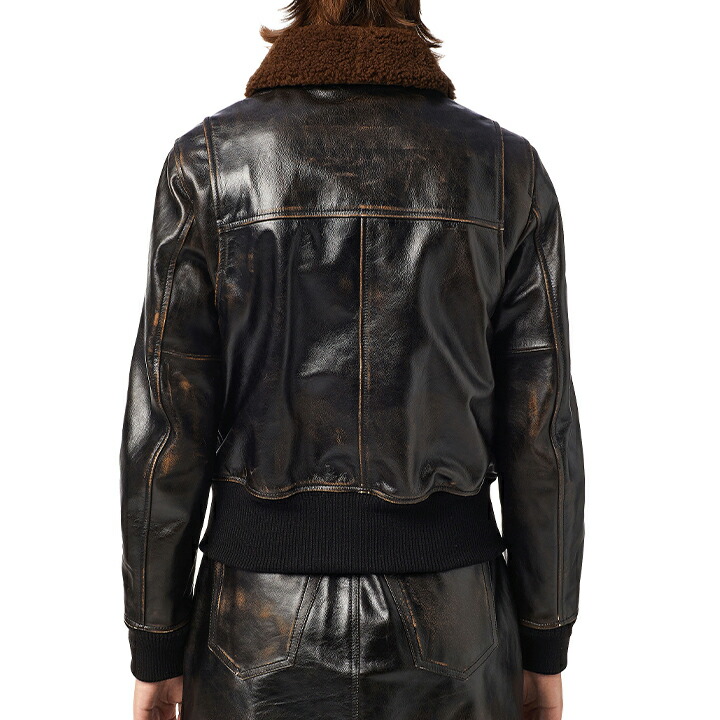 楽天市場】☆DIESEL ディーゼル レディース☆牛革 本革 シープファー襟