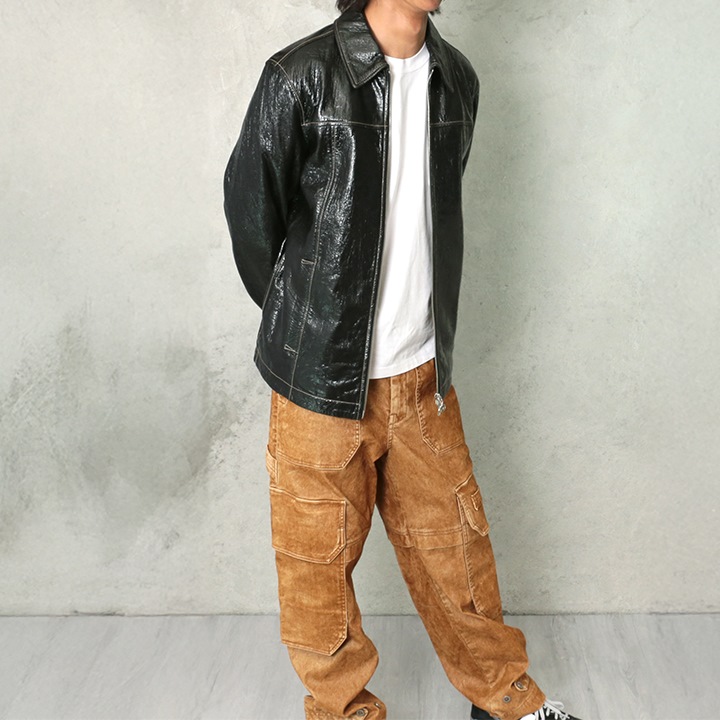 楽天市場】□DIESEL ディーゼル メンズ□羊革 本革 ジップアップ 起毛