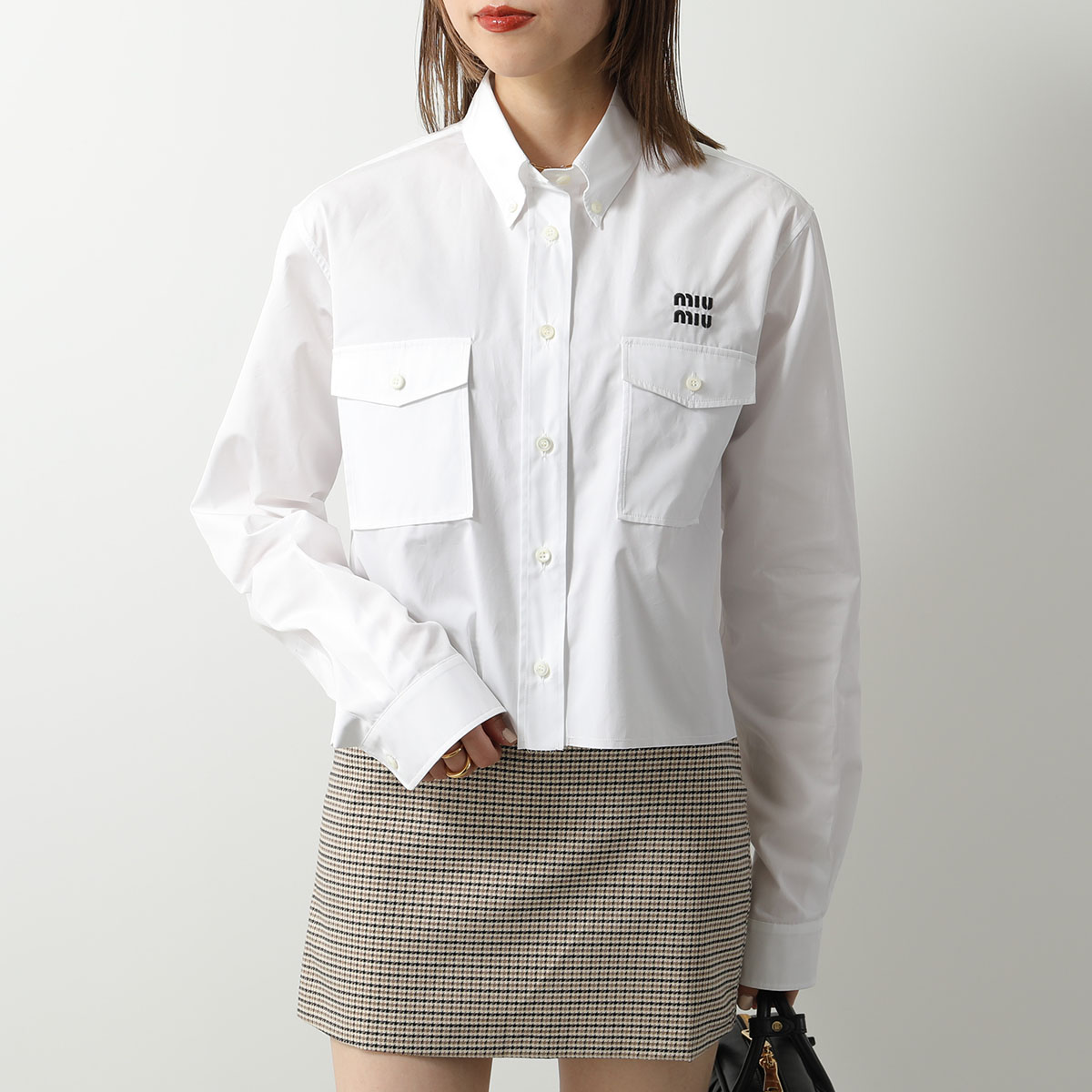 楽天市場】MIUMIU ミュウミュウ ポプリンシャツ MK1791 10RG