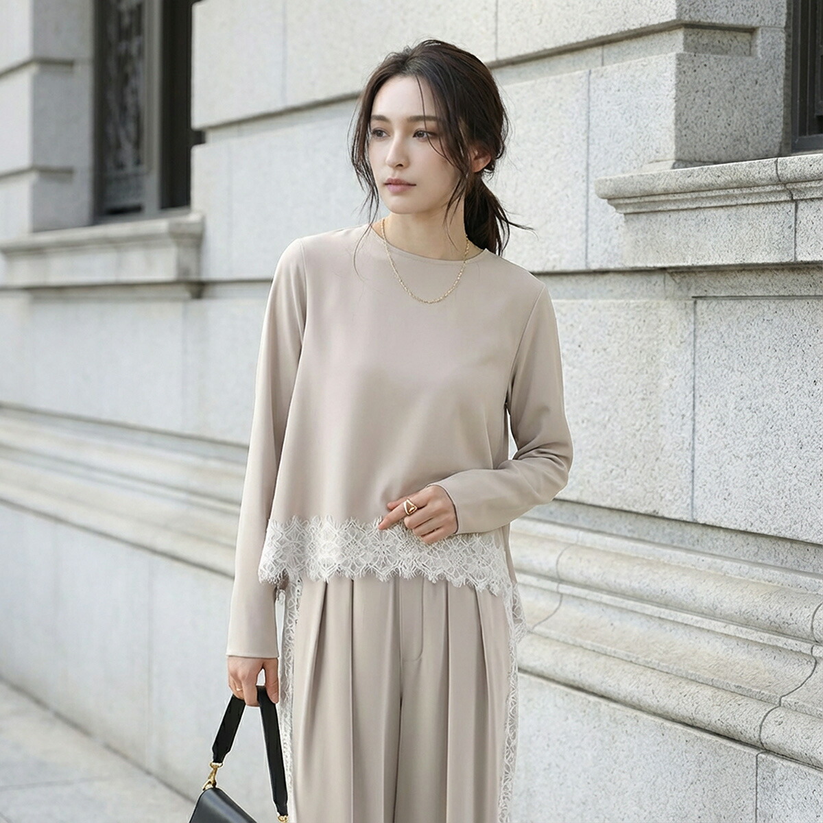 楽天市場】anana アナナ ブラウス a56-000 レディース レーストリム