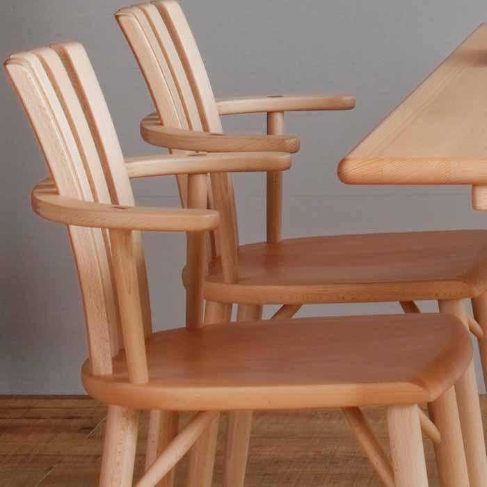 楽天市場】ダイニングチェア 肘付き ハーフアーム 天然木ビーチ材