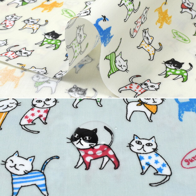楽天市場】（完売しました）つや消し ラミネート 生地 カラフル にゃん