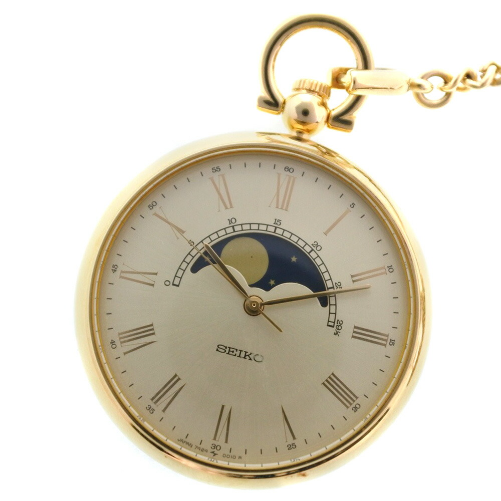 楽天市場】セイコー SEIKO ムーンフェイズ 懐中時計 7424-0010