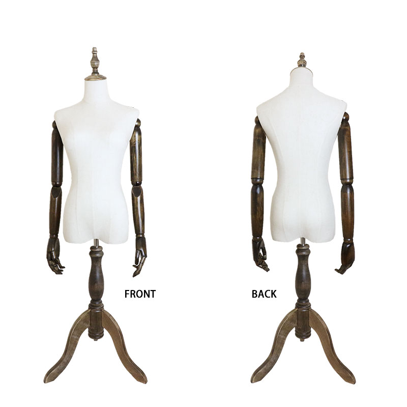 楽天市場】マネキン 稼働 アーム付き トルソー 女性用 上半身 木製 猫