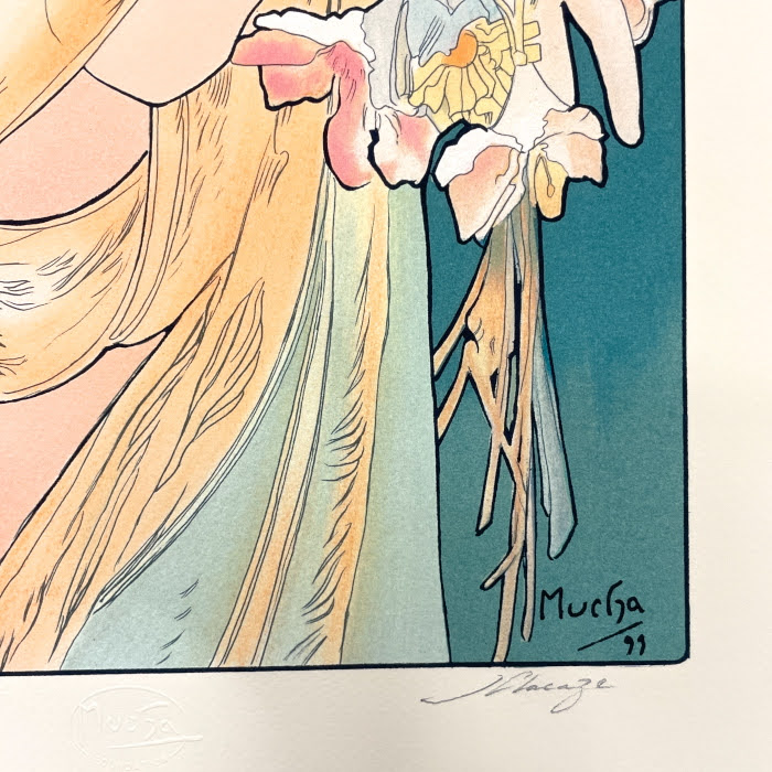 楽天市場】アルフォンス・ミュシャ 桜草 シルクスクリーン 版画 壁画