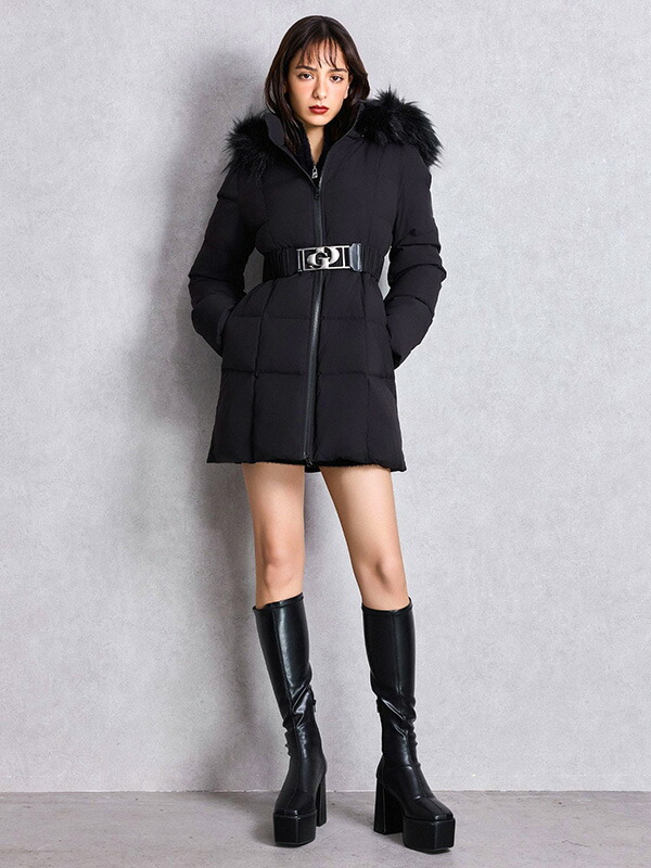 楽天市場】GYDA ジェイダ ダウン ジャケット ロング GD ベルト付き