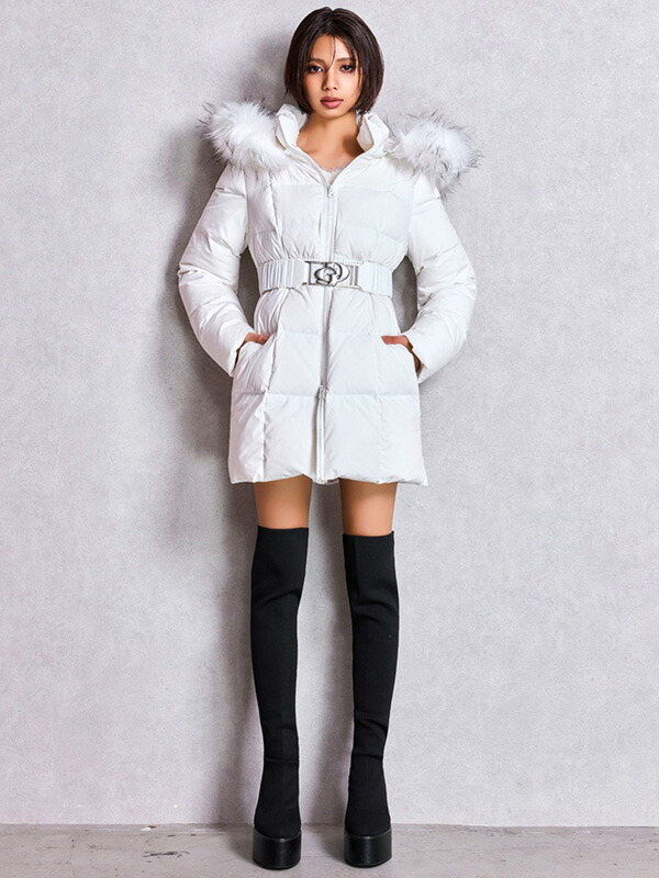 楽天市場】GYDA ジェイダ ダウン ジャケット ロング GD ベルト付き