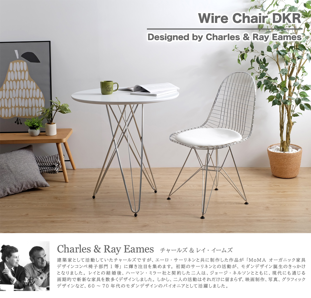 楽天市場】【完成品/組立済】シェルチェア DKR ワイヤーチェア シート