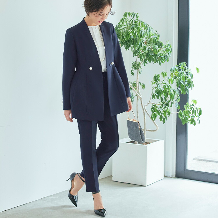 楽天市場】【ストレッチ】レディース ママスーツ パンツスーツ