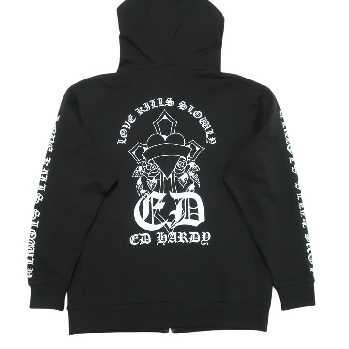 楽天市場】エドハーディー ed hardy ジップ パーカー 長袖 十字架 刺繍