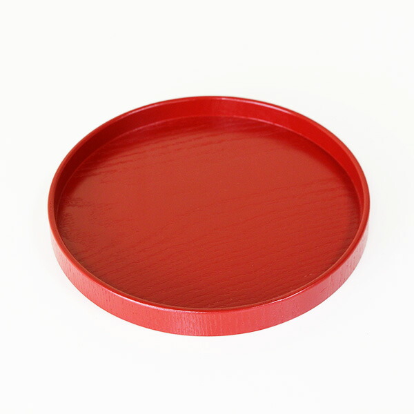楽天市場】丸盆 木製 トレー トレイ お盆 21cm 小丸盆 朱 赤 漆塗り