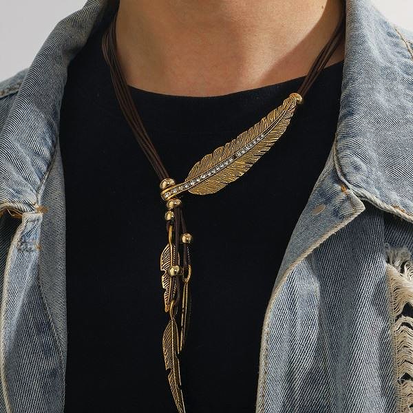 楽天市場】フェザー ネックレス メンズ キュービックジルコニア