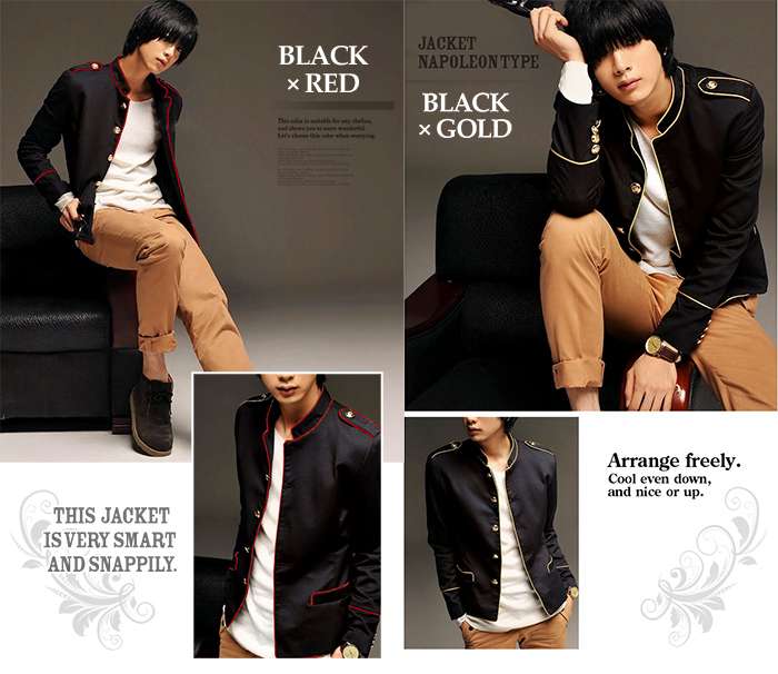 楽天市場】ナポレオンジャケットタイプ メンズ ショート丈 黒 ブラック