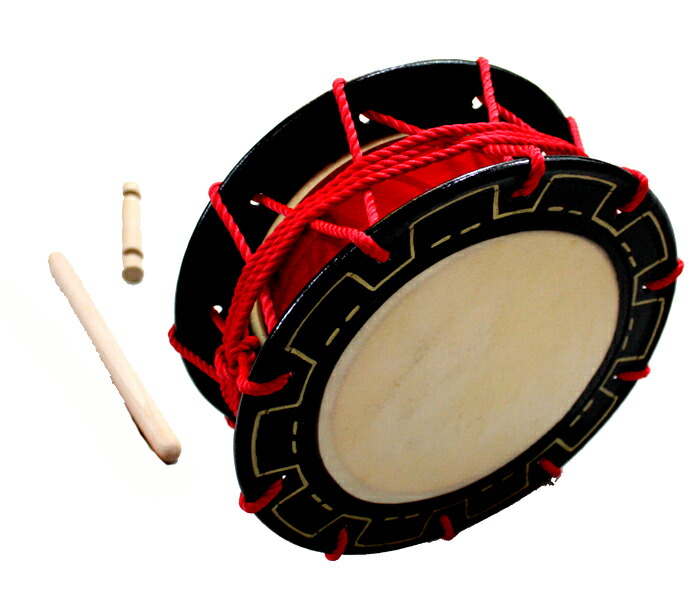 楽天市場】エイサー用締め太鼓(小) 水牛皮 直径25cmバチ1本・くさび