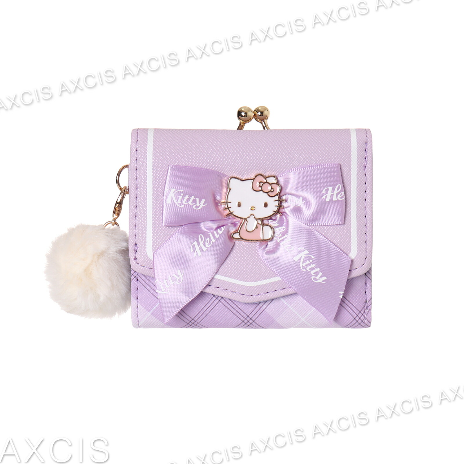 楽天市場】ミニ財布 ハローキティ 口金 リボン チェック プレート 合皮