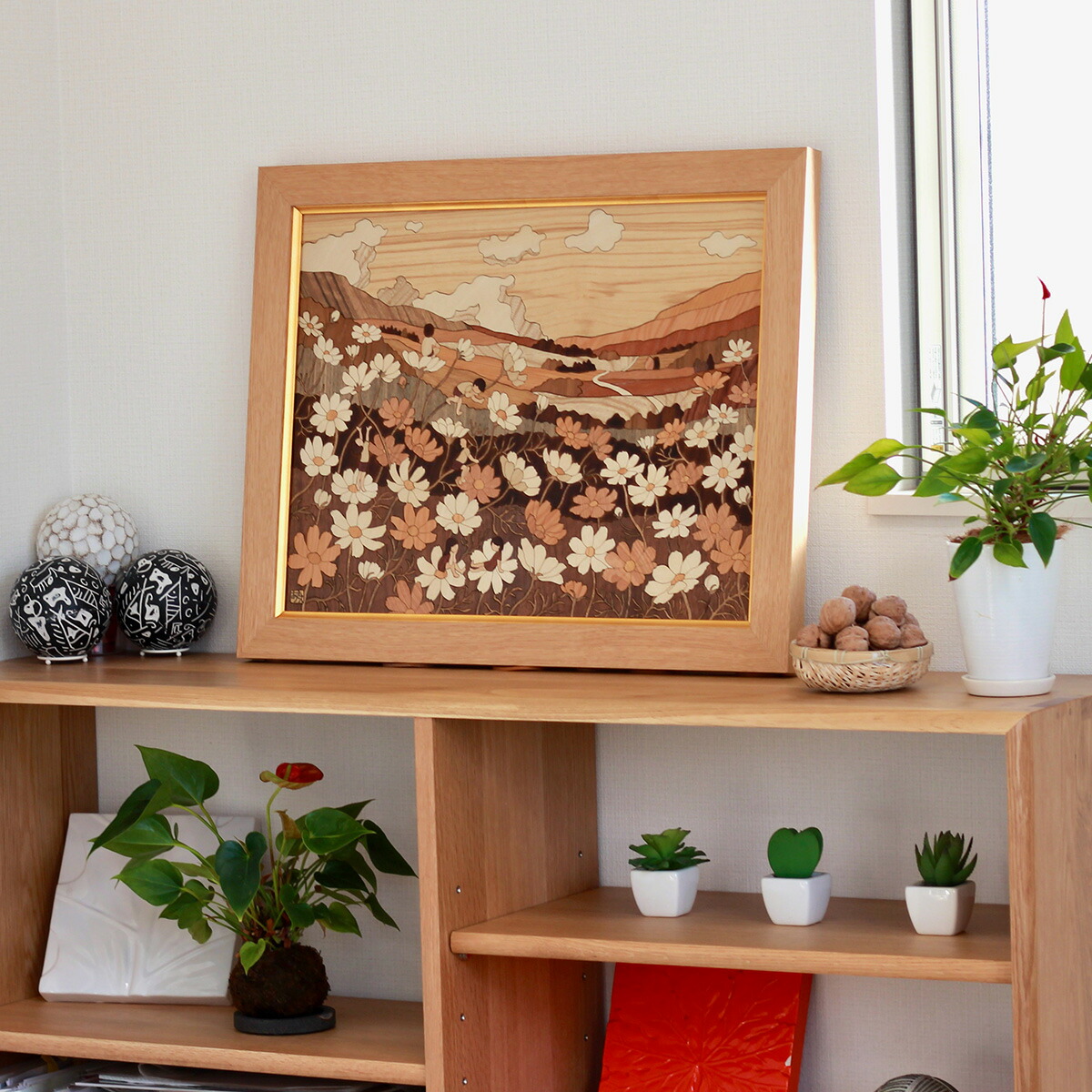 楽天市場】木の絵画・ウッドアート コスモスの丘 アトリエやしろ