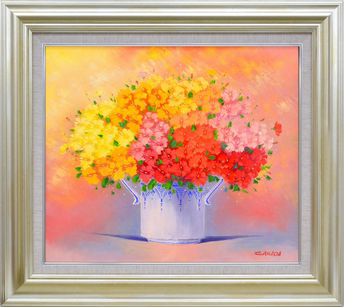 楽天市場】【スーパーSALE10％OFF】手描き油絵 沢田 雅士 小花(背景