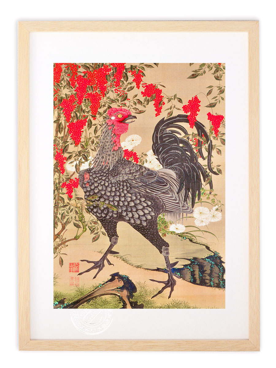 楽天市場】【スーパーSALE半額】版画 絵画 名画 日本画 南天雄鶏図