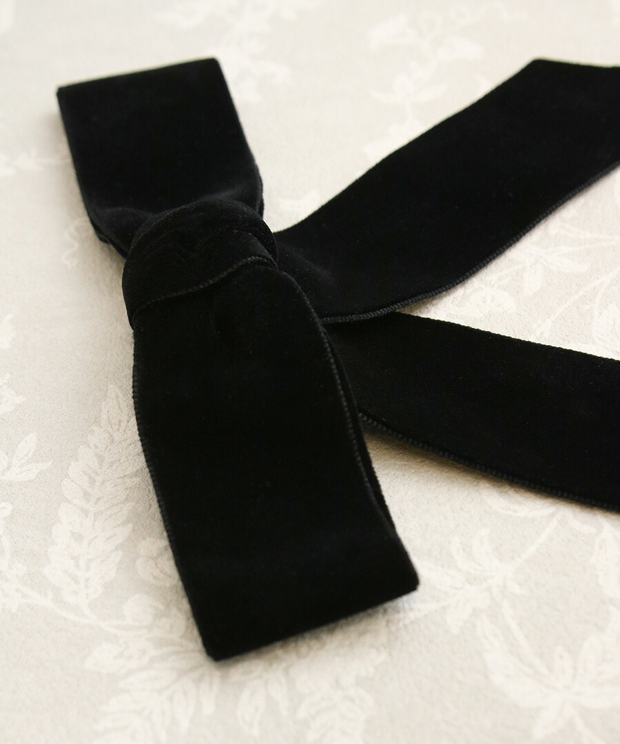楽天市場】ヘアクリップ ベルベット リボン ブラック 可愛い 挟むだけ