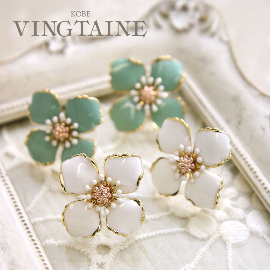 楽天市場】◇SALE◇ピアス イヤリング フラワー エナメル調 大ぶり