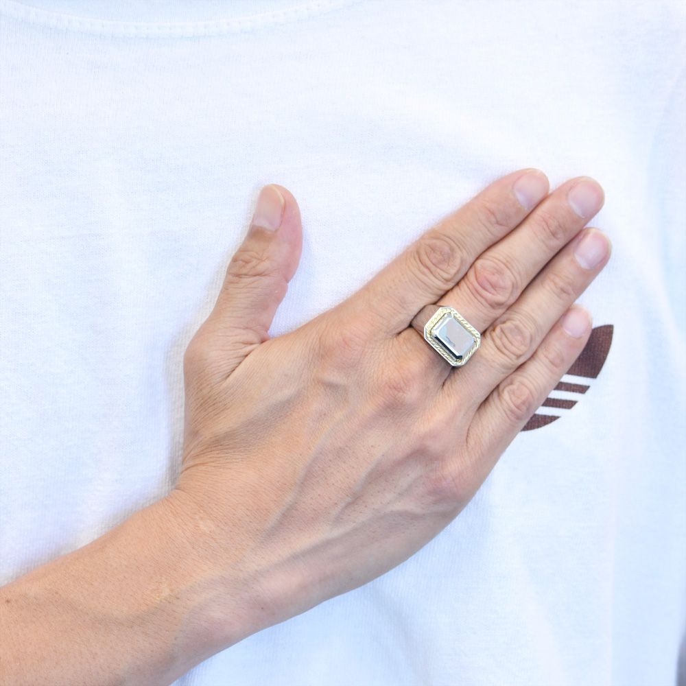 楽天市場】プラチナ 18金 コンビ 印台リング メンズ 指輪 K18 18K