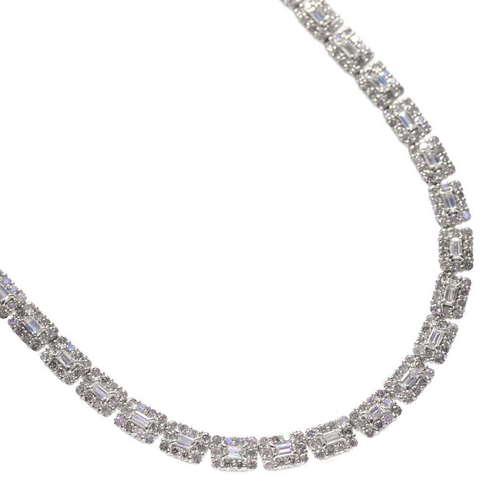 楽天市場】ネックレス メンズ 18金 バゲットカット ダイヤモンド 13