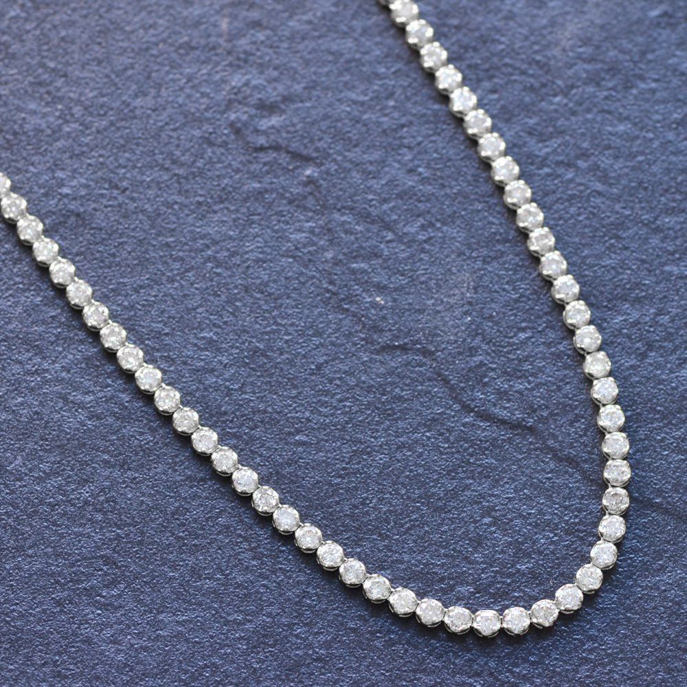 楽天市場】テニスネックレス メンズ K18 18KWG 18金 ダイヤモンド 10