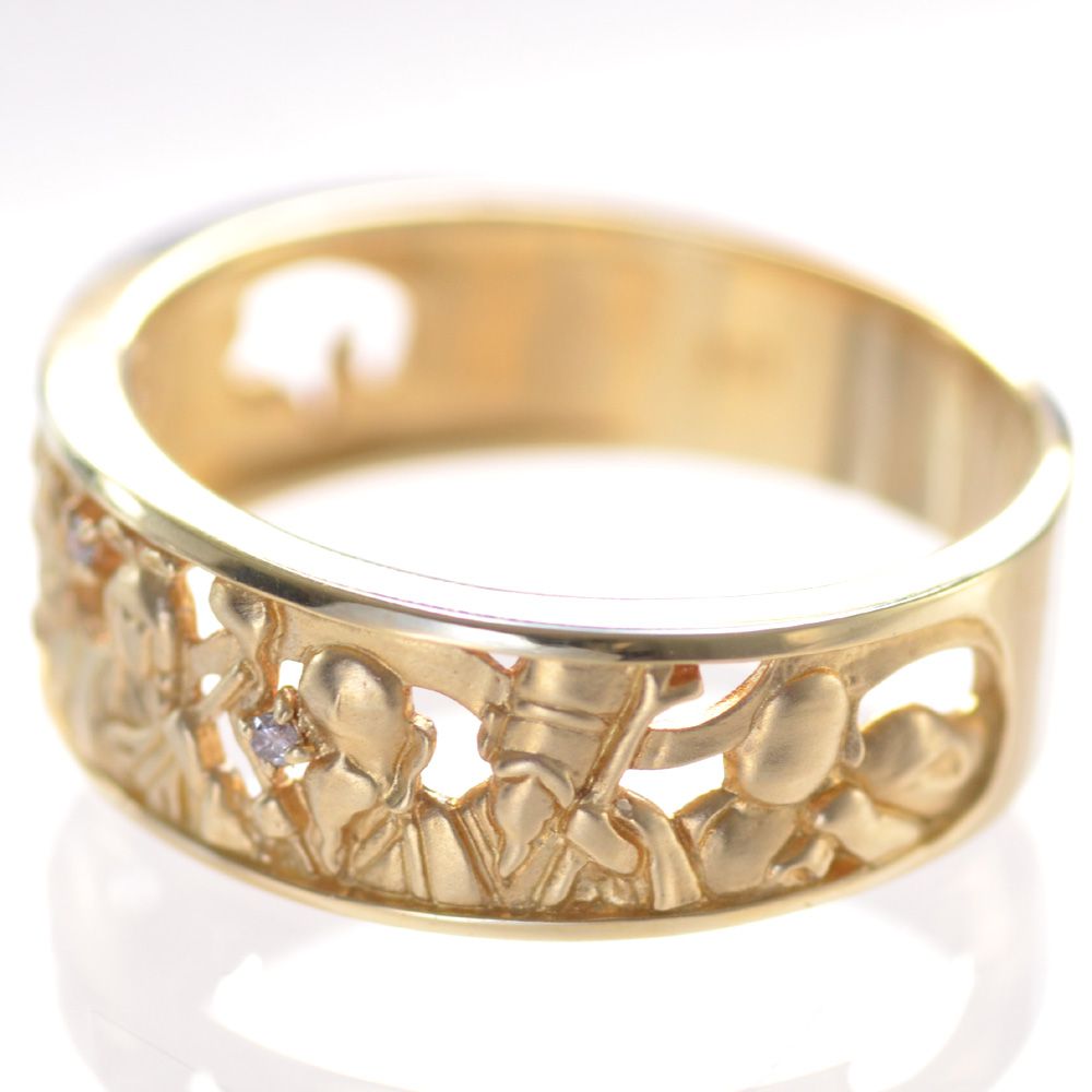 楽天市場】指輪 メンズリング K18 18K ダイヤモンド 七福神 リング 18