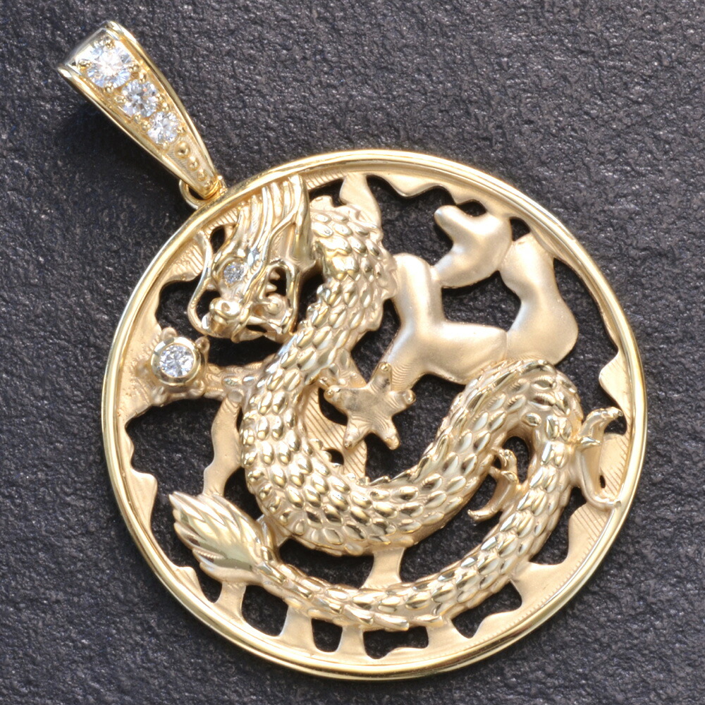 楽天市場】K18 18金 ドラゴン オニキス ブラック ネックレス