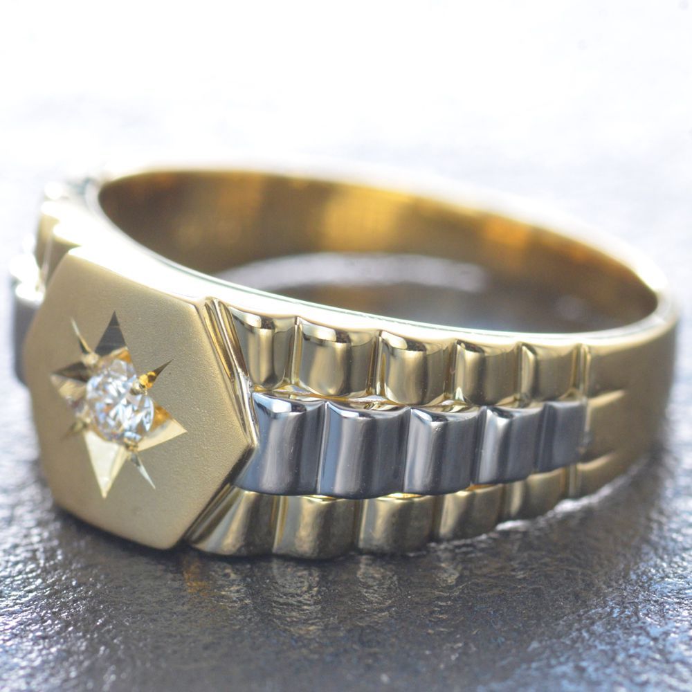 楽天市場】【スーパーSALE☆13%OFFクーポン】指輪 メンズリング 18金