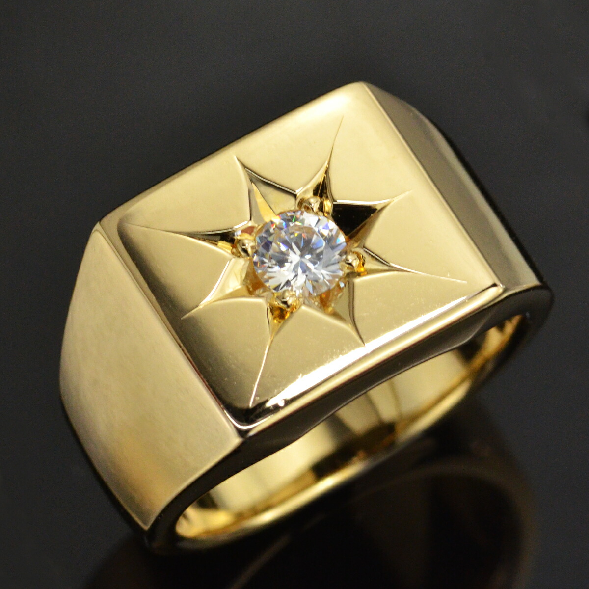 楽天市場】【スーパーSALE☆13%OFFクーポン】18金 印台 リング 指輪