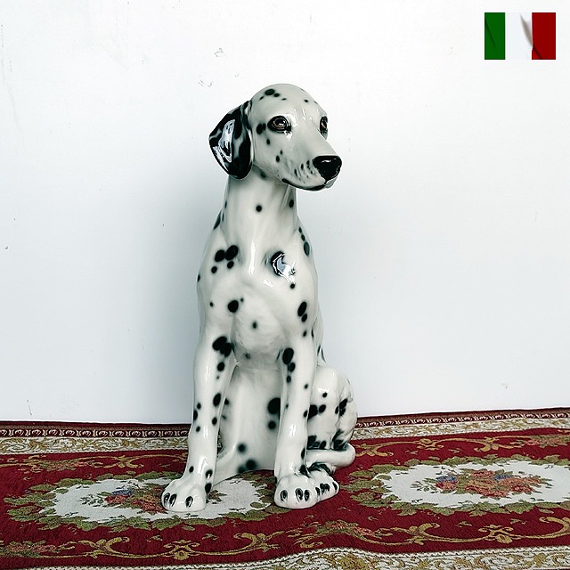 楽天市場】ダルメシアン 置物 犬 陶器 クラシック イタリア インテリア