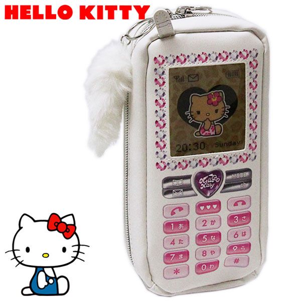 楽天市場】ハローキティ ガラケー型ペンケース ホワイト レディース