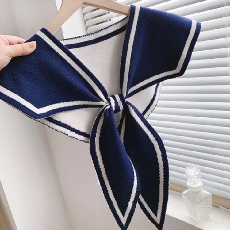 楽天市場】海軍風 付け襟 レディース セーラー風 つけ襟 ニット 肩掛け