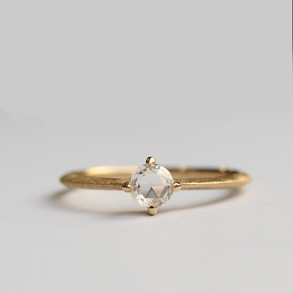 楽天市場】K18 ゴールド ローズカット ダイヤモンド リング