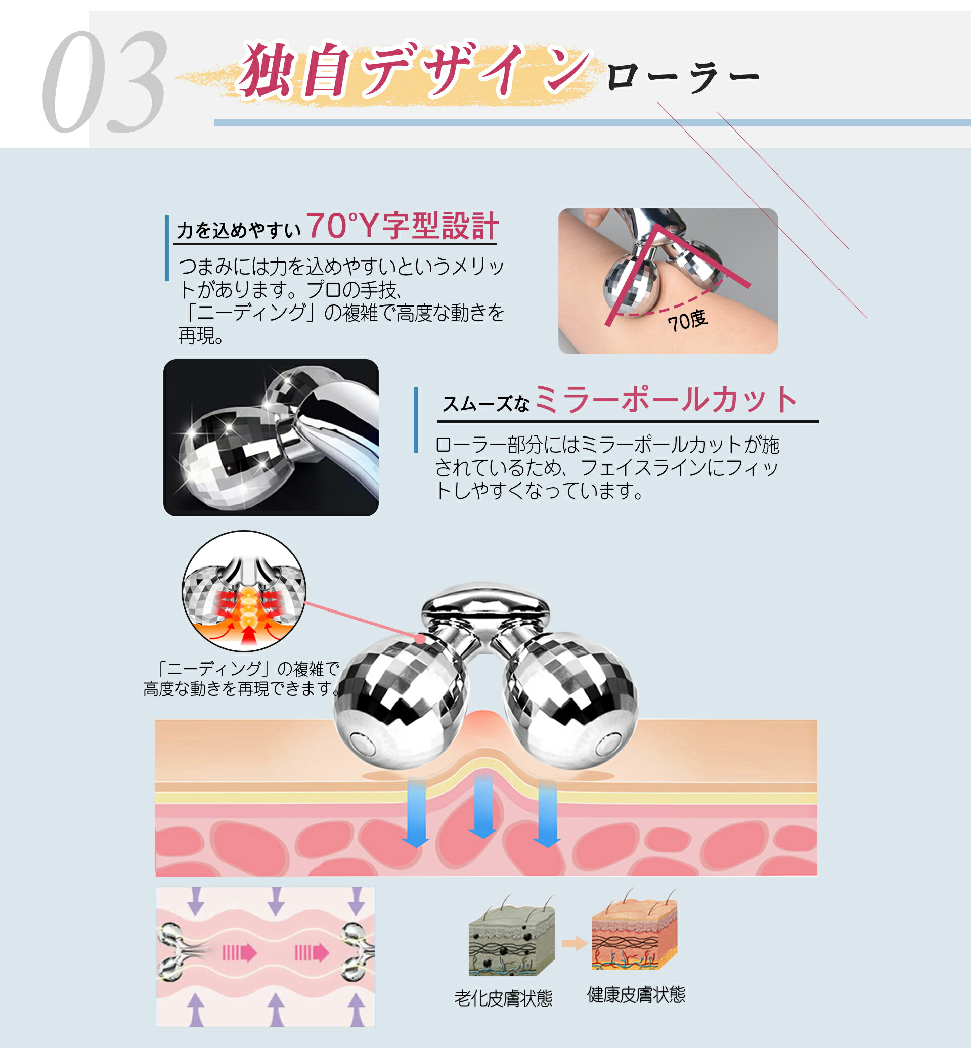 楽天市場】【楽天1位】美顔ローラー 美顔器 リフトアップ 小顔ローラー